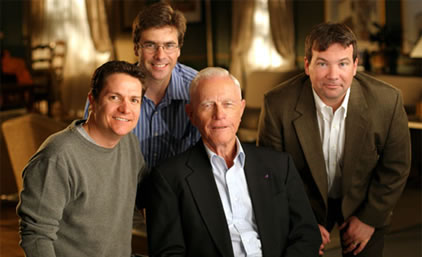James Moll, Bruce McKenna, Dr. Sidney Phillips and myself during the filming of an interview with Sid on a sound stage somewhere in LA. This key part of the early research for the film was in the capable hands of James Moll, an Academy Award® Winning and Emmy® Winning director.