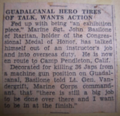 Guadalcanal Hero Tires of Talk, Wants Action