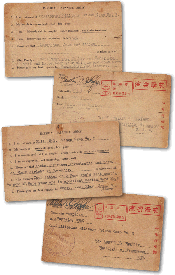 Shofner letters from POW camp.