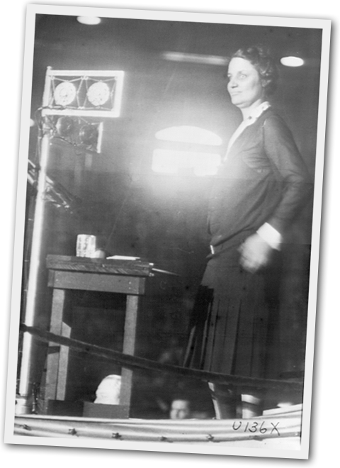 Willebrandt making history delivering a report to the delegates at the 1928 Republican National Convention.